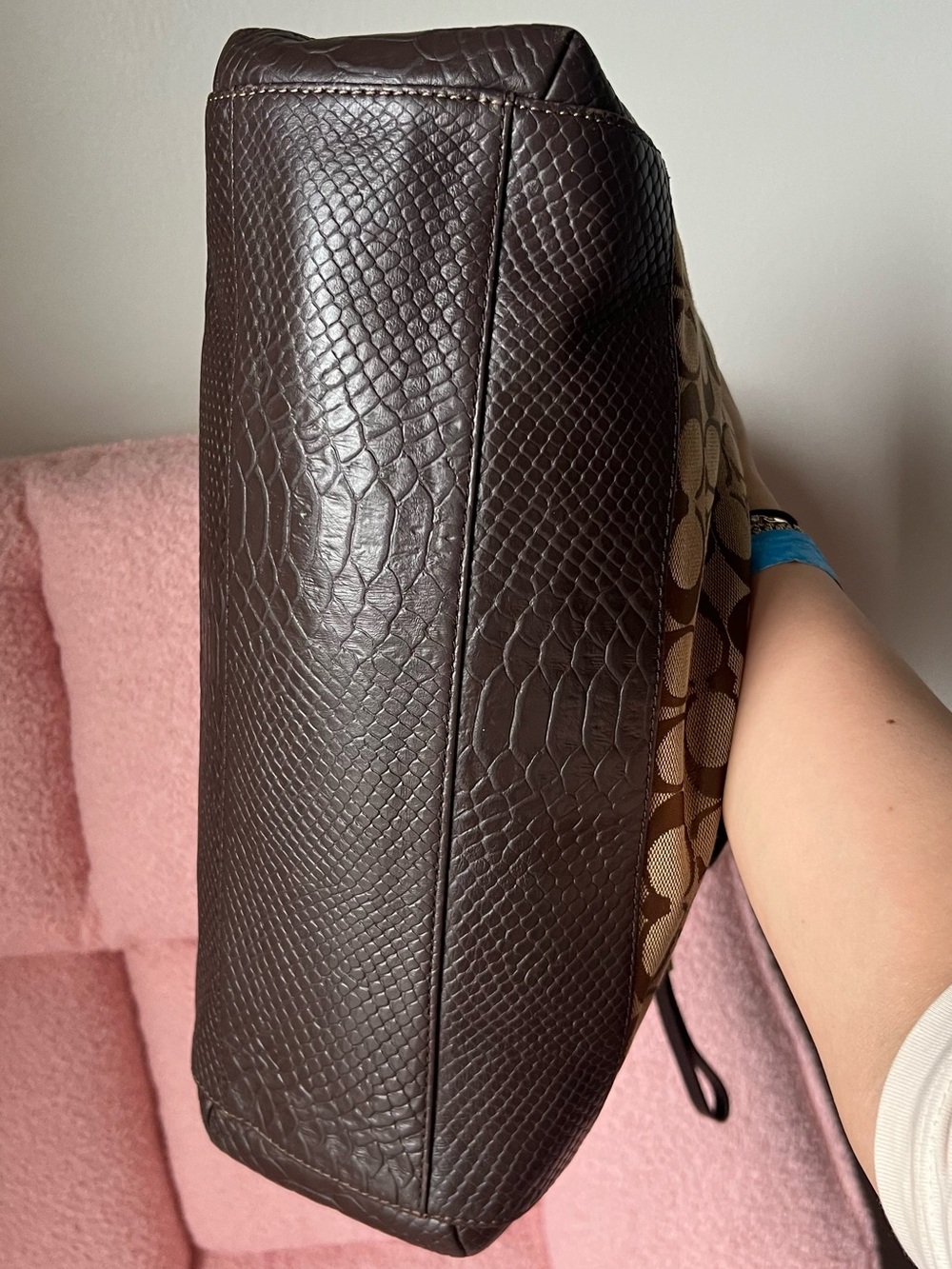 Coach Charlie Signature Python Hobo Shoulder Bag - Picture 3 of 7